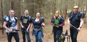 Pixelconnect Besucher beim outdoor Laser Tag in Liebenfels