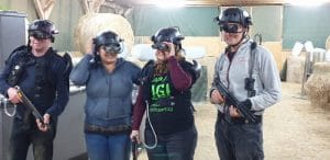 Vorbereitung auf Lasergame outdoor mir Nachtsicht