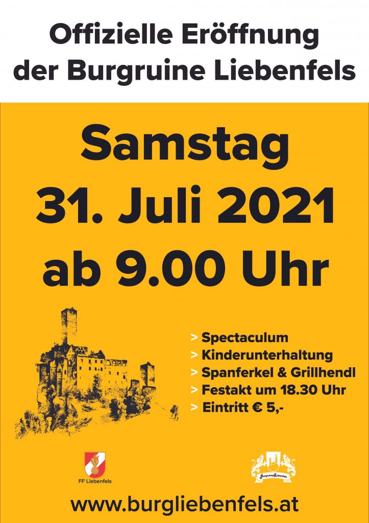 Flyer für die Eröffnung Burgruine Liebenfels