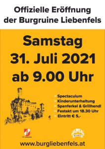 Flyer für die Eröffnung Burgruine Liebenfels